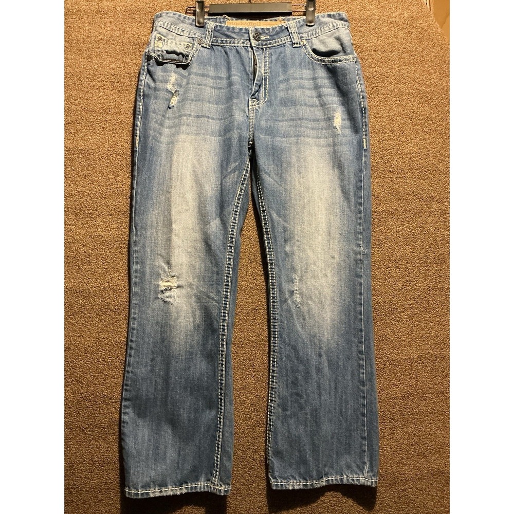 Rock & Roll Cowboy Jeans 36x32 Distressed Boot Cut MOD1612 Rodeo